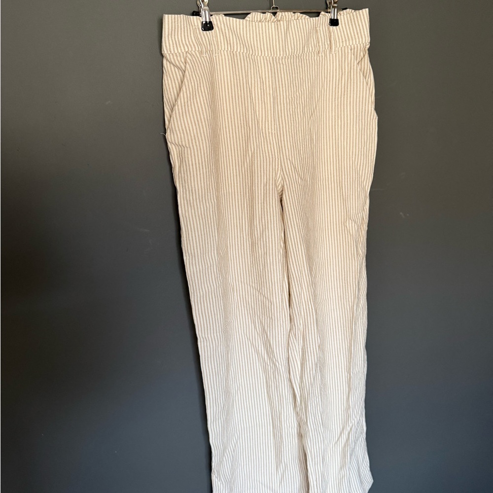 Women’s Cream Striped Maurice’s Pants